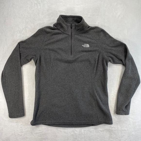 The North Face Fleece Pullover Quarter Zip Gray‎ Athleisure Womens Size M - Picture 1 of 10